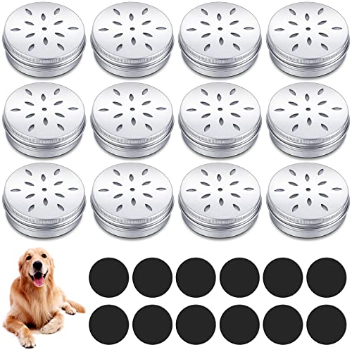 Oudain 12 Pack Dog Scent Work Tins, Dog Scent Training Box, Pet Nose Metal Container with...