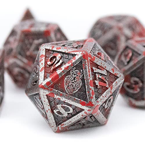 HEIMDALLR Metal DND Dice Set 7 pcs - Dragonhide Design, 16mm Size, Logo on D20; Metal Dice Set & Dice Box; D&D Dice Set D&D (Dungeons and Dragons Dice Set) - Jormungandr Series (Stonetail) HEIMDALLR Metal DND Dice Set 7 pcs - Dragonhide Design, 16mm Size, Logo on D20; Metal Dice Set & Dice Box; D&D Dice Set D&D (Dungeons and Dragons Dice Set) - Jormungandr Series (Stonetail)
