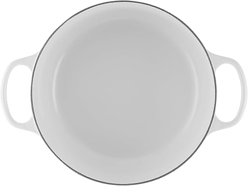 Miniatura 3 de Le Creuset Horno holandés redondo de hierro fundido esmaltado, 5.5 cuartos de galón, Blanco