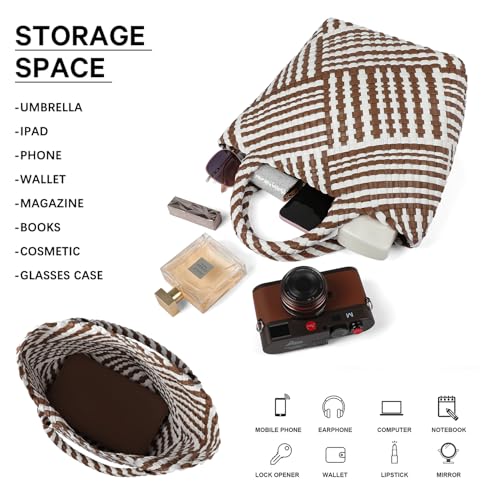 Image of Vegan Leather Purses for Women, Handmade Purses and Handbags Summer Beach Travel Tote Shoulder Bag | WOVEN