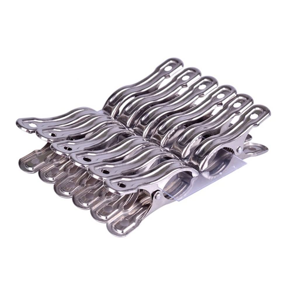 yaoqijie - mollette per vestiti, in acciaio inox, con clip per bucato, antivento, colore: 6TYPE 25 pezzi