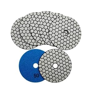 SHDIATOL Dry Diamond Polishing Pads for Granite Marble Stone Ceramic Dia 4 inch / 100mm #50
