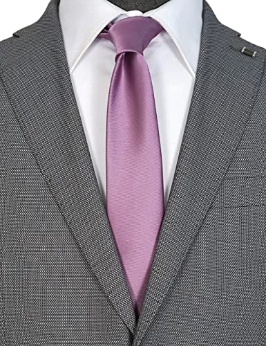 Image of Skinny Solid Ties for Men, 2.5 inch Slim Plain Neckties 4-Pack
