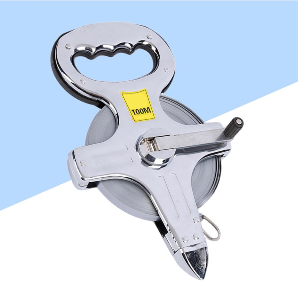 Cinta Métrica Retráctil de Acero Inoxidable de 100m Diseño Ergonómico y Rango de Medición Largo para Carpintería y Bricolaje