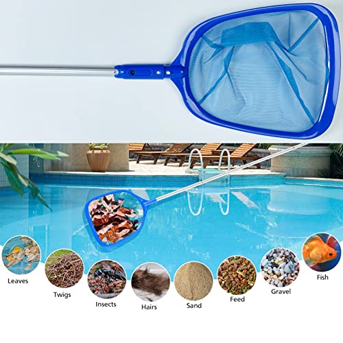 TheStriven Kescher Bodenkescher Fischteich Kescher PoolReinigung Bodenkescher Schwimmbad Abschäumer Poolnetz Feinmaschig Kescher Poolkescher Set Stabil mit 120cm Teleskopstange für Schwimmbad, Teich
