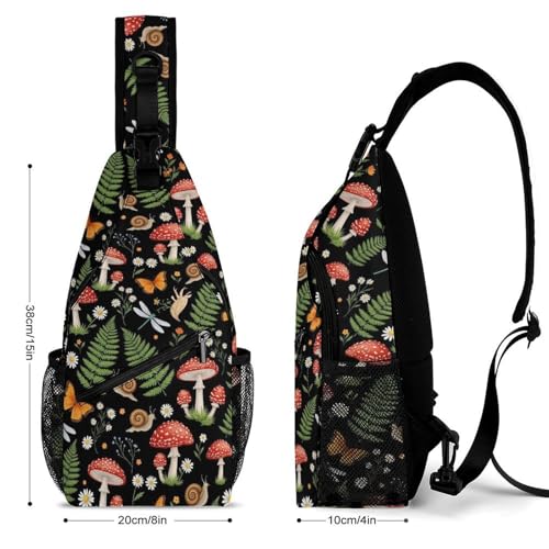 Lightweight Chest Shoulder Backpack, Chest Bag, Fashion Day Pack For Women And Men Mushroom2