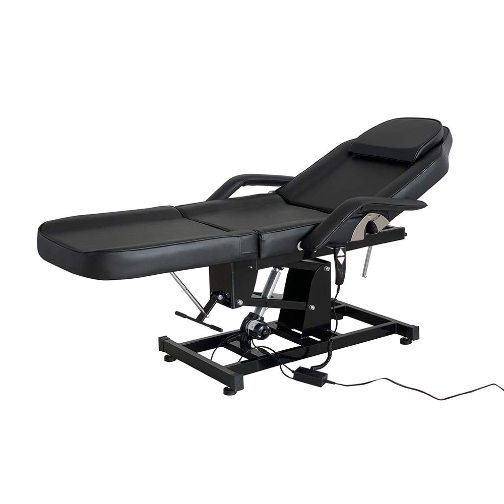 Mesa de masaje eléctrica plegable ajustable 82x180x63-87 cm piel sintética negro