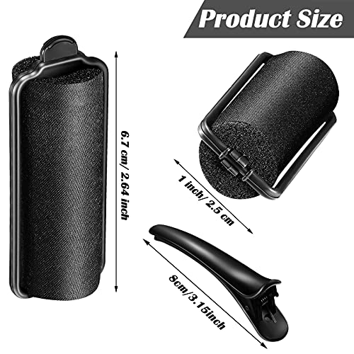 40 Pieces Sponge Hair Rollers Satin Rollers For Black Hair, Silk Rollers Soft Foam Hair Rollers Hair Curlers With Duck Teeth Hair Clips For Hairdressing Styling #TOP1