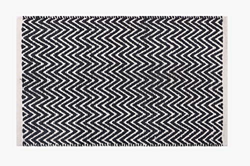 Image of THE HOME TALK Cotton Door mat | Bath Rug for Spa, Vanity Shower, Kitchen & Living Room | Water Absorbent Linens | Warm & Soft Carpets | Bathroom Accessories | 50 x 80 CM | Dark Grey