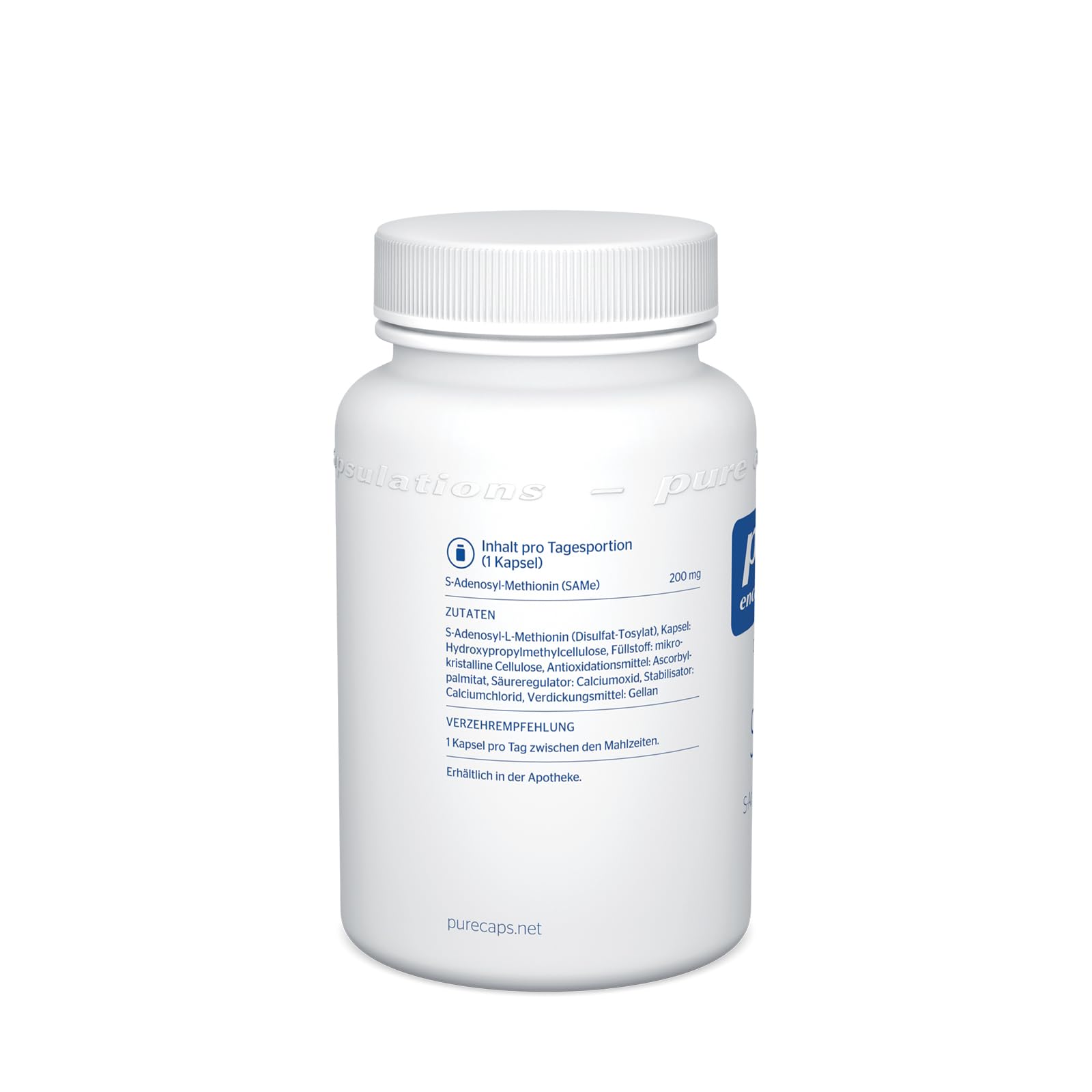 Pure Encapsulations - SAMe - S-Adenosyl-Methionin - Stoffwechselaktive Form der Aminosäure Methionin - 60 Kapseln