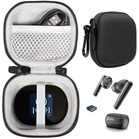 CaseSack Case for Poly Voyager Free 60+, 60, 60+ UC, 60 UC True Wireless Earbuds (Black) Cover