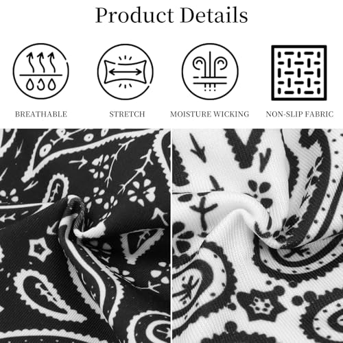 Image of YARIEW 6Pcs Headbands Paisley Bandanas Head Bands Sweat Band Hair Wrap Headwrap Fashion Boho Wide Thick Workout Yoga Elastic Headbands Mens Cooling Running Sports Headband Sweatbands for Women and Men