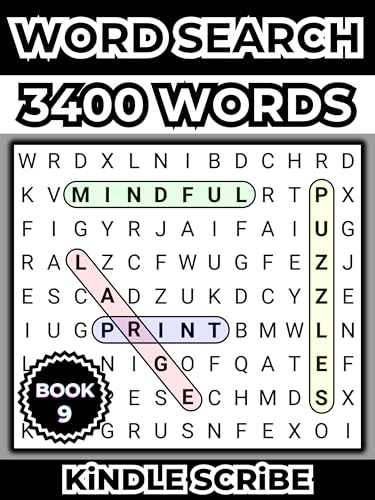 Large Print Word Search Puzzles (Book 9): 3400 Words - 144 Puzzles – For Adults, Seniors, and Teens (Kindle Scribe Only) (Large Print Word Search Puzzles ... Seniors, and Teens (Kindle Scribe Only))