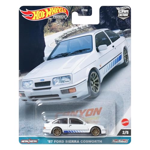 Image of Hot Wheels Premium Car Collectors Edition Premium Limited Release die-cast Metal Body car 1:64 Scale | No-Restock Gift Model for Boys & Racing Fans (87 Ford Sierra Cosworth)