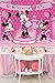Minnie Mouse Background Pink Birthday Backdrop for Princess Girls Hot Pink Stripes White Flowers Baby Shower Backdrop 75 Ft
