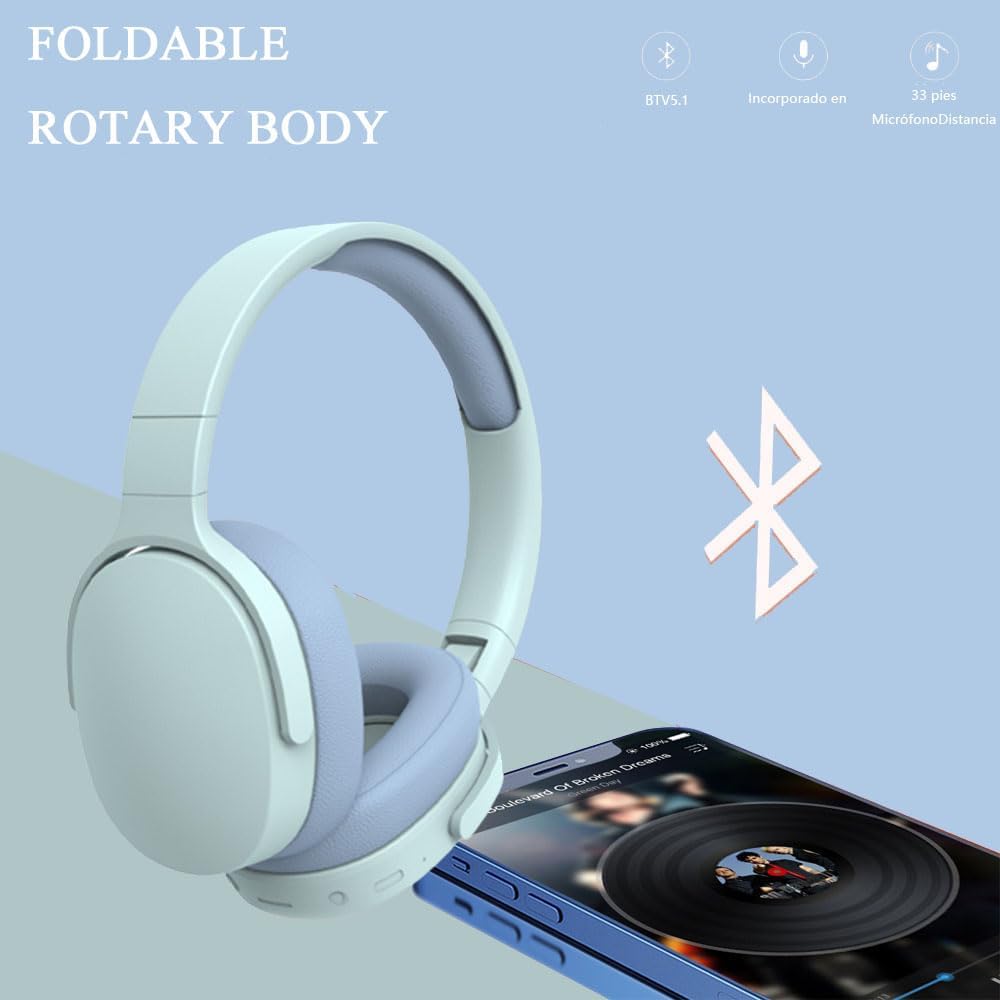 Casque Bluetooth sans Fil et Filaire avec Micro Intégré, Casque Audio Réduction de Bruit Stéréo Autonomie 22h, Wireless Headphones Bluetooth Casque pour Enfant Adulte Musique Sport Gaming