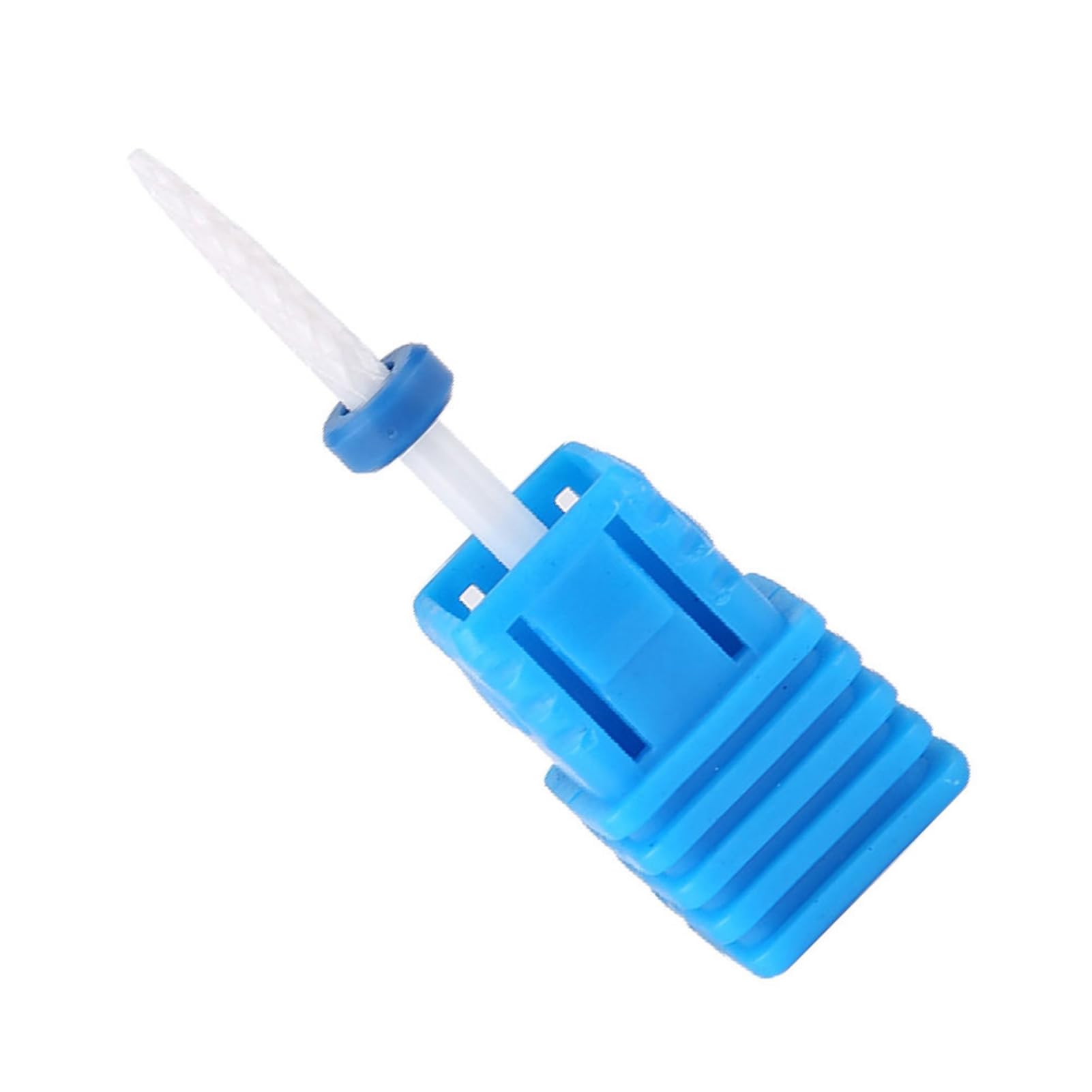 Punta trapano per unghie, punte manicure in ceramica per manicure Pedicure Gel per cuticole Smalto per unghie Cilindro a forma di testa di rettifica, con base di visualizzazione(White 01#)