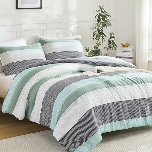 Litanika Queen Comforter Set Sage Green - 3 Pieces Lightweight Quilt Bedding Comforter Sets, Light...