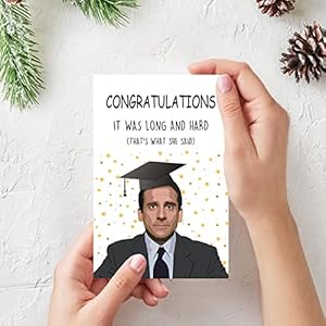 OJsensai Happy Graduation Card for Him Her, Congratulations Graduate, Michael Scott Card for Classmates, Funny Gifts for Graduate OJsensai Happy Graduation Card for Him Her Congratulations Graduate Michael Scott Card for Classmates Funny Gifts for Graduate