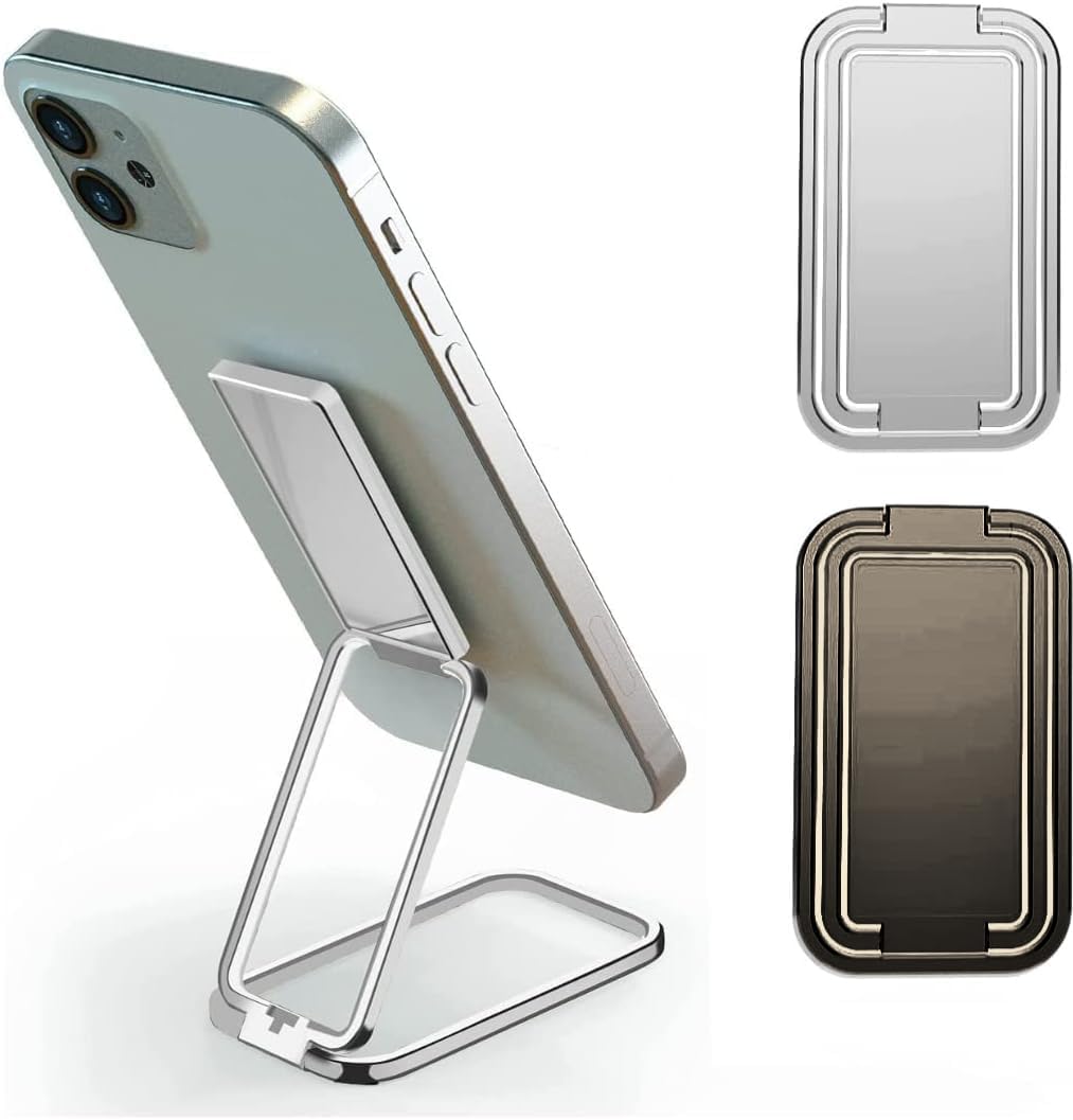 SEOR Cell Phone Ring Holder 2 Pcs, Finger Ring Universal 360 Degree Rotation Phone Rings & Magnetic Car Mount Compatible, with All iPhone & Android Smartphones (Silver & Black)