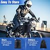 Heavy Duty Motorcycle Cover XL Waterproof Outdoor,600D Power Sports Vehicle Covers,Nano Silver Inner,5 Reflective Strips,3 Windproof Buckles,Air Vents,Rain UV Dust Proof(1XL 86x39x51 Black-Orange)