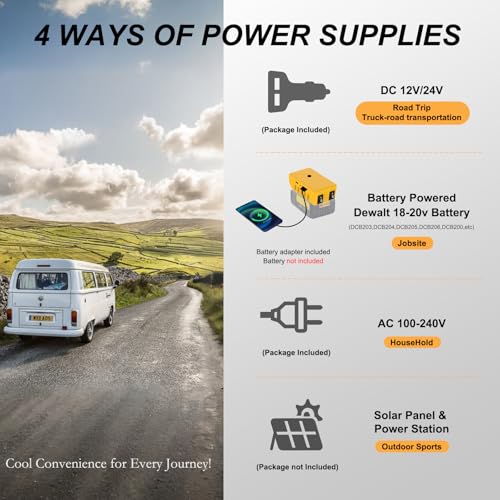 T-SUNiceM 12 Volt Car Fridge, 28 Quart Electric Cooler Dual Zone, Car Refrigerator -4℉~68℉ 12/24V DC & 100-240V AC App Control for Dewalt 18-20V Battery Truck Van RV Camper Travel Camping Road Trips - Thumbnail 2