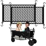 Woanger 2 Pcs Wagon Cargo Net for Stroller 13.78 x 27.56 Inch Heavy Duty Stretchable Foldable Cargo Net for Extra Storage Space Large Storage Capacity Net Wagon Accessories