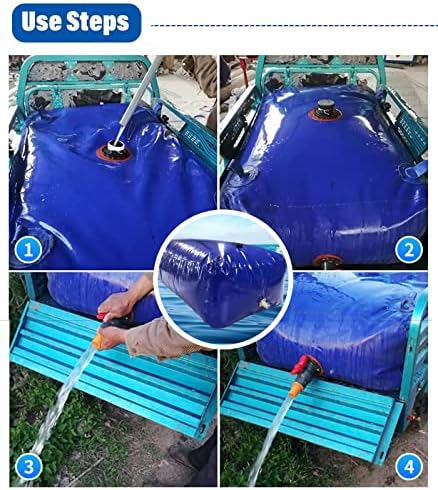 Portable Water Storage Bladder Tank - Large 30-400 Gallon Foldable Reservoir for Farm, Emergency Use, Drought-Resistant, Soft Water Container (0.8x0.43x0.34m/110L)