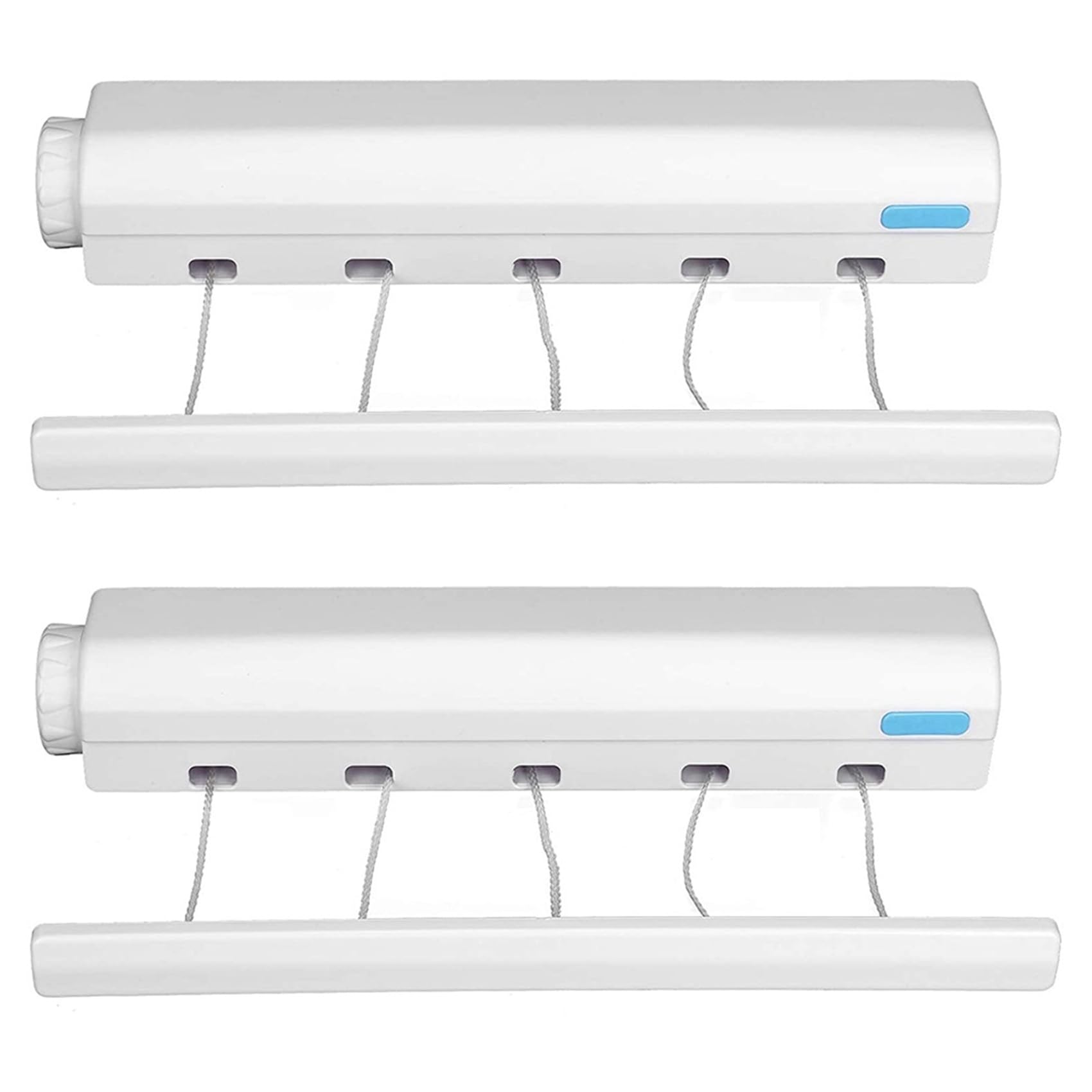 Hndhbfgrt 2X Retractable Clothesline Telescopic Indoor Outdoor Wall Mounted Clothes Dryer Line Drying Rope Hanger (5 Lines)