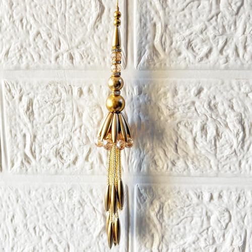 Image of Adikala Craft Store Handmade Ethnic Latkan Tassel Set of 2 for Saree Pallu, Blouse, Suits, Dupatta, Lehenga Decor (Golden Pipe 1L)