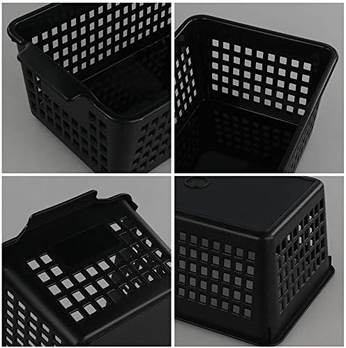 Bblina 6-pack Black Plastic Baskets, Small Storage Basket