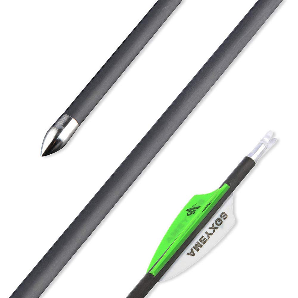 SHARROW Tiro con L'Arco Frecce in Carbonio 32" Frecce da Caccia Frecce per Bersagli Spine 600 Freccia di Carbonio Frecce in Fibra di Carbonio per Arco Ricurvo Arco Composito
