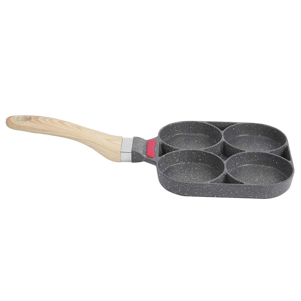 4 Eierpfanne, Multifunktions Antihaft Aluminium Eierpfanne mit Griff für Frühstückspfannkuchen, pochiertes Ei(Support Stove and Induction Cooker)