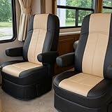 VALUN RV Seat Covers (2 Pack) – Captains Chair Seat Covers for RV Captain Chair & Motorhome Chairs, Universal Fit RV Chair Covers for Camper, Trailer, Van, Protects Against Dirt, Spills & Wear