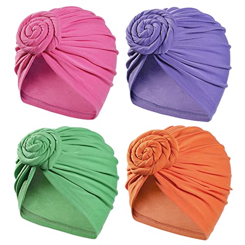 Image of KYNARI Turban Head Wraps for Women, Pretied Stretch Bonnet Hair Wrap | African Knot Turban Hats Pre Twist Headwear Soft Head Scarf Elastic and Breathable Head Covering Cancer Caps for Black Women