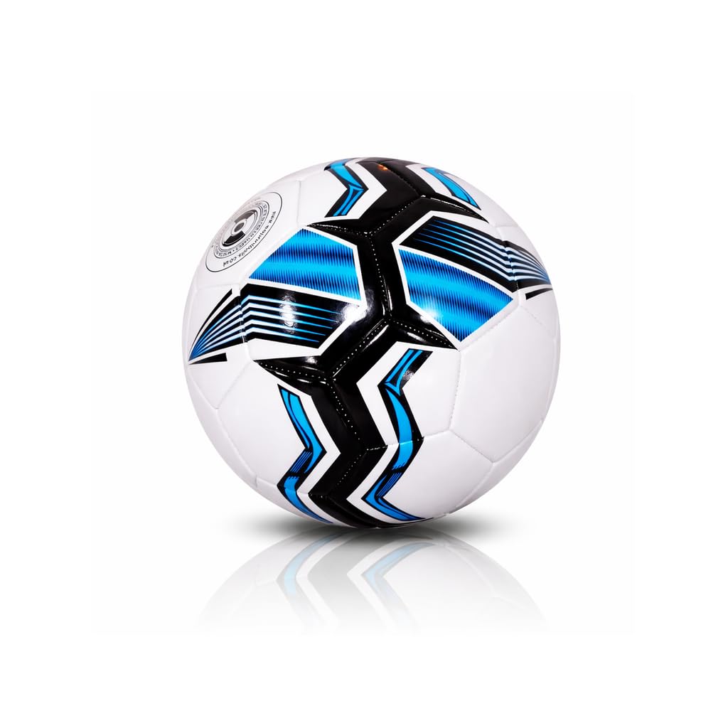 Item Name: Training Football | Size 3, Size 4 & Size 5 | Durable PU Football for Training, Practice & Kickabouts | White & Red or White & Blue | Supplied Deflated