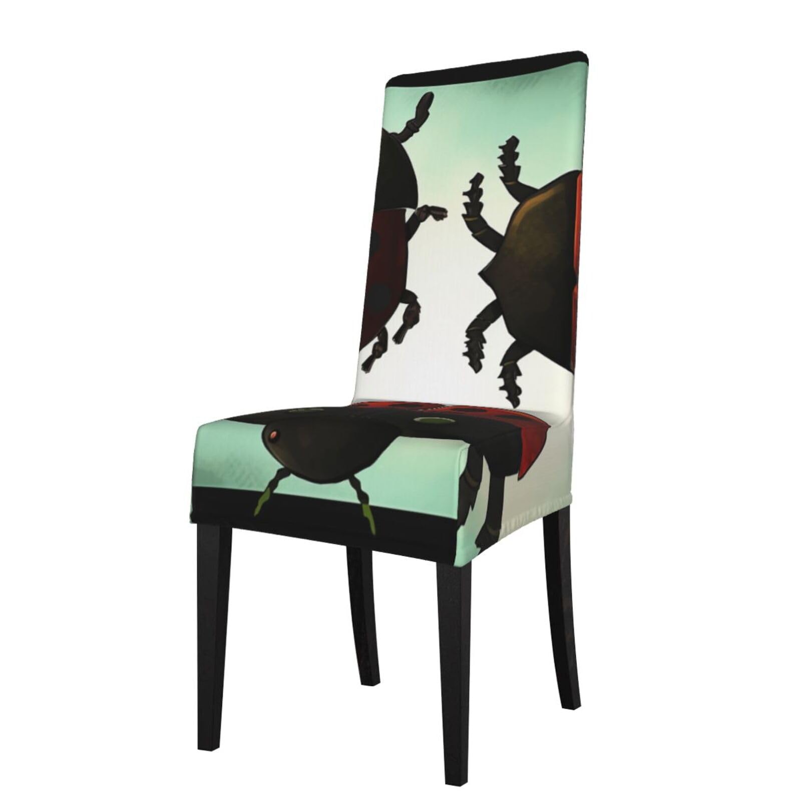 WPKJU Ladybug Cartoon Print Dining Chair Covers Removable Chair Seat Covers Decorative for Kitchen & Bar Stools