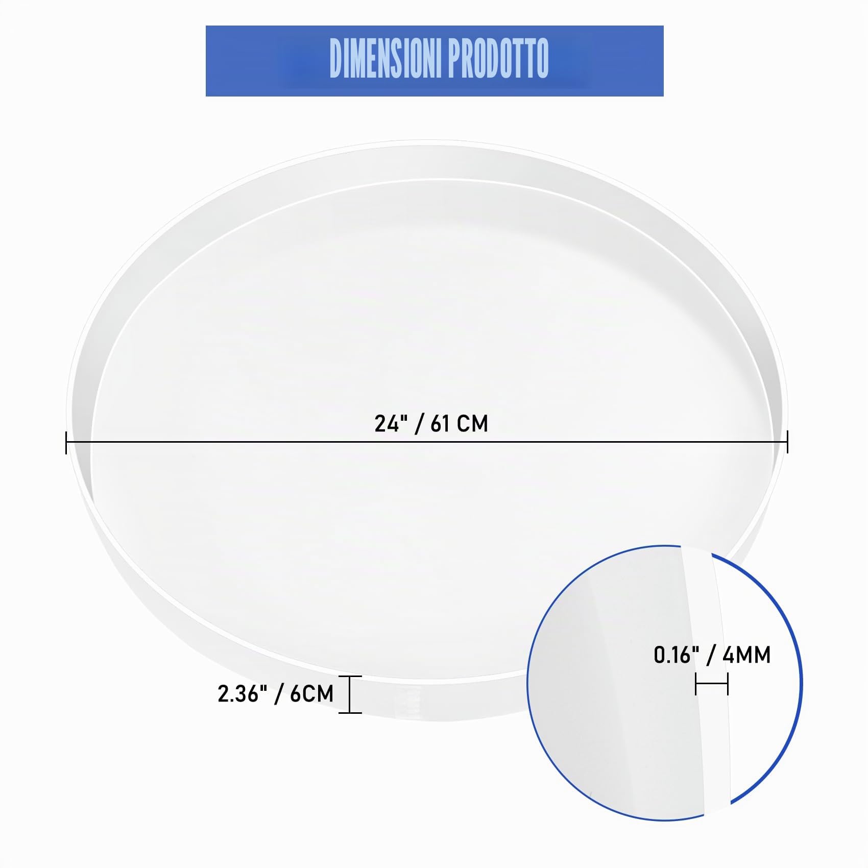 Stampo Grande da 61 cm in Resina - Rotondo in Silicone per Tavolo, Tavolino da Caffè, Salumi - Decorazione Fai da Te per la Casa