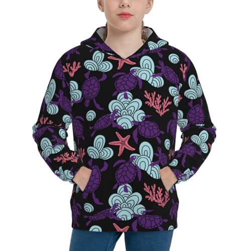 Ornamental Turtles Kid Hoodies Boys Sweatshirts Girls Pullover with Pocket