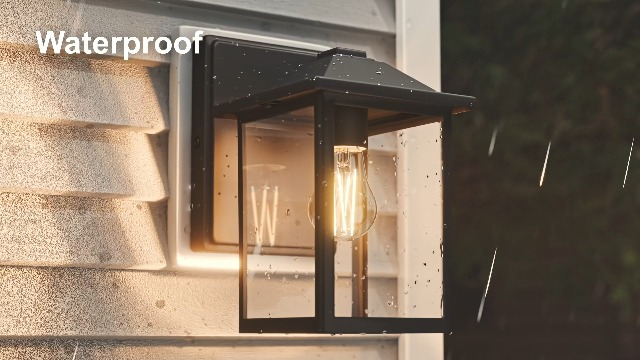 Image of MATAMEYE Outdoor Wall Lantern, Exterior Waterproof Wall Sconce Light Fixture, Black Front Door Mounted Lighting with Clear Glass, Anti-Rust Porch Lamp (Pack of 2)