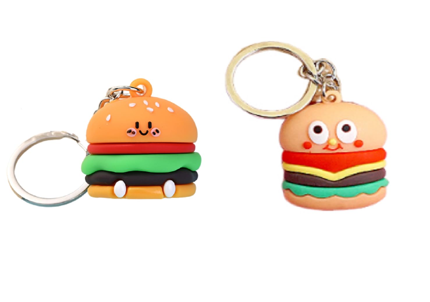 Kysin Chiys 2 Pcs Pizza Hamburg Keychains Food Keychain Assorted Colors Pizza Party Supplies