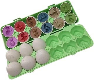 Toyvian 3 Conjuntos De Ovos De Combinando Ovos De Cor Dino Crianças Brinquedos De Pré-Preenchidos Jogo De Correspondência De De Páscoa Terno De Brinquedo Para Crianças