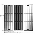 GGC Grill Grates Replacement for Chargriller 3001,5050,3008,3030,3725,4000,5252,King Griller 3008, 5252 and Others, Set of 3-Pack Porcelain coated cast iron Cooking Grid Grates(19 3/4" x 6 3/4" Each)