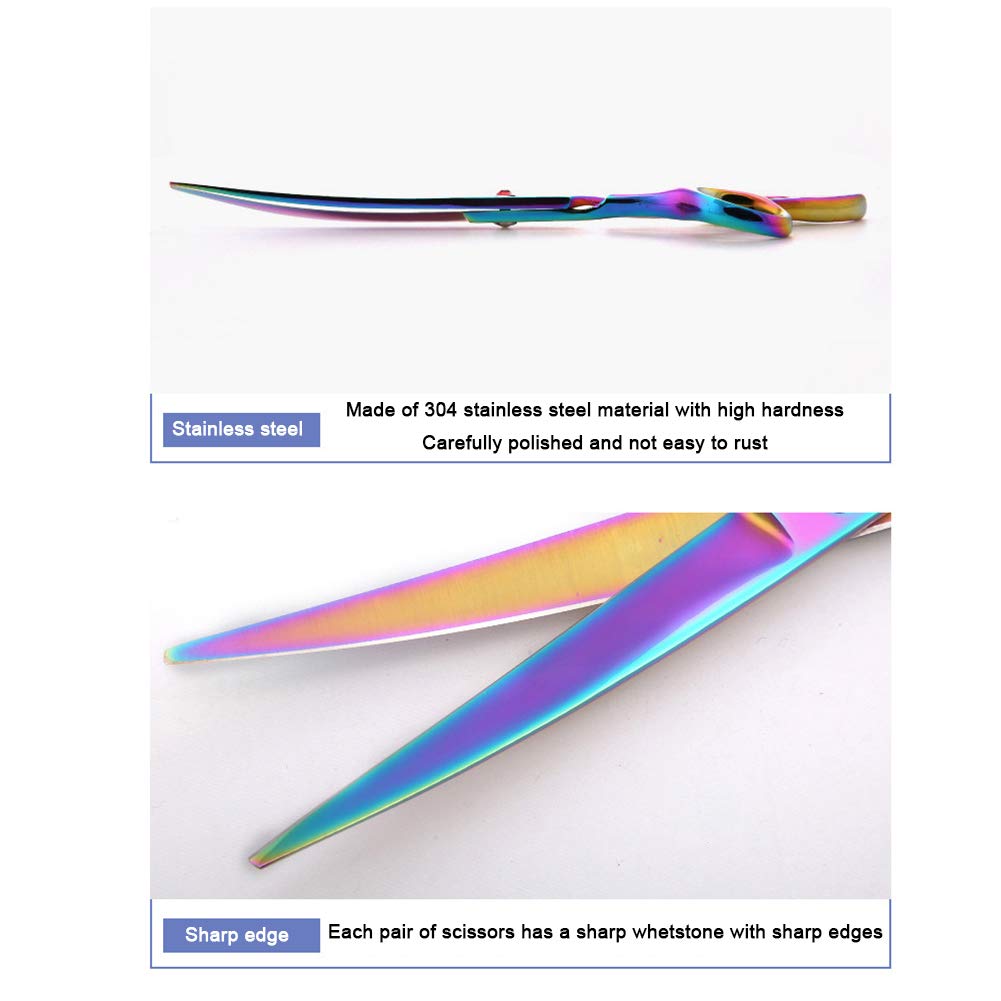 Stainless Steel Pet Scissors Set The Best Pet Grooming Scissors Suitable for Whole Body Use with Storage Bag Provided A (B)