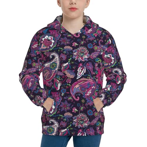 Traditional Oriental Paisley Kid Hoodies Boys Sweatshirts Girls Pullover with Pocket