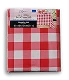 Summer Red Check Gingham Rectangular Vinyl Tablecloth (60 x 102 in)
