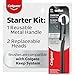 Colgate Keep Charcoal Replaceable Head Toothbrush Starter Kit, 2 Brush Heads