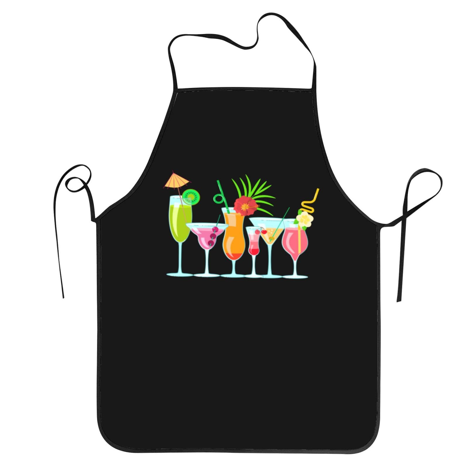 Melbrakin Men's Exotic Alcoholic Cocktails Aprons For Wo For Kitchen Cooking Baking Bbq Chef Apron