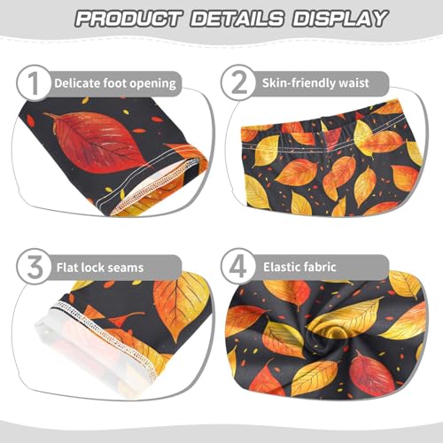 Autumn Leaves Girls Leggings Soft Stretch Workout Yoga Dance Pants for Kids Casual Tights3