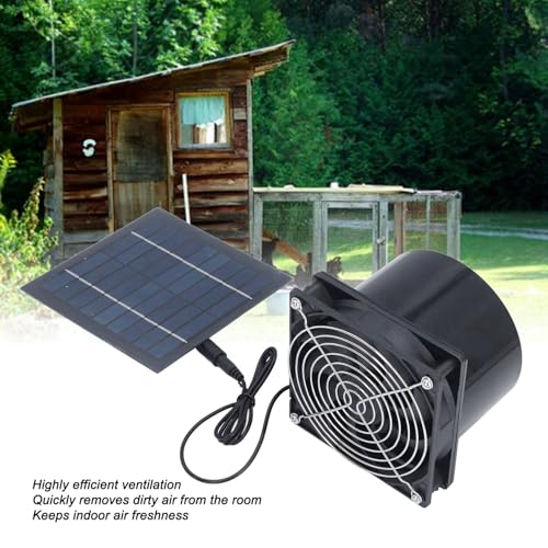 Ventilador de extracción para baño con energía solar, ventilador profesional eficiente para ático, caseta para perros, cobertizo y gallinero, 5 W miniatura 4